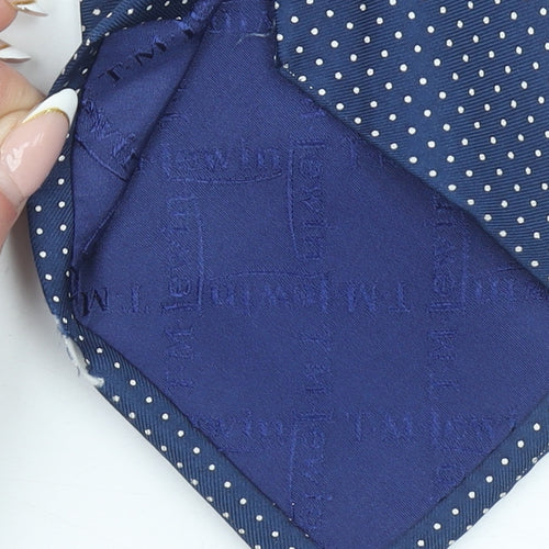 TM Lewin Men's Blue Polka Dot Silk Tie