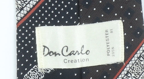 Don Carlo Creation Men's Black Geometric Polyester Tie 176