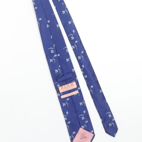 Thomas Pink Men's Blue Floral Silk Designer Tie One Size