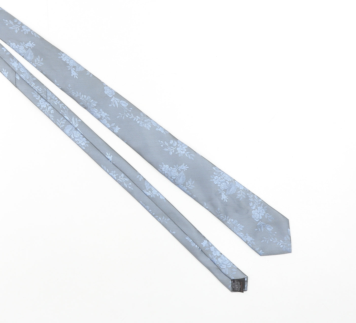 Next Men's Blue Floral Woven Tie Pointed Design One Size