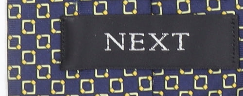 Next Men's Blue Geometric Silk Slim Tie One Size