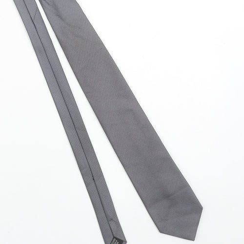 Thomas Nash Men's Grey Slim Tie 176 Polyester Textured Finish