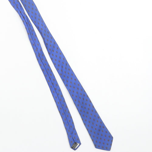 Carlo Colucci Men Blue Silk Patterned Tie Made in Italy – One Size