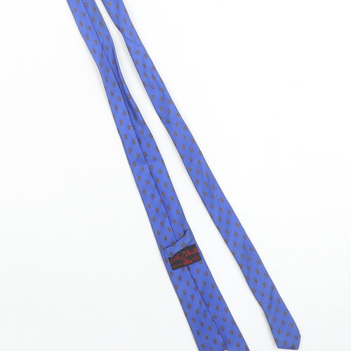 Carlo Colucci Men Blue Silk Patterned Tie Made in Italy – One Size