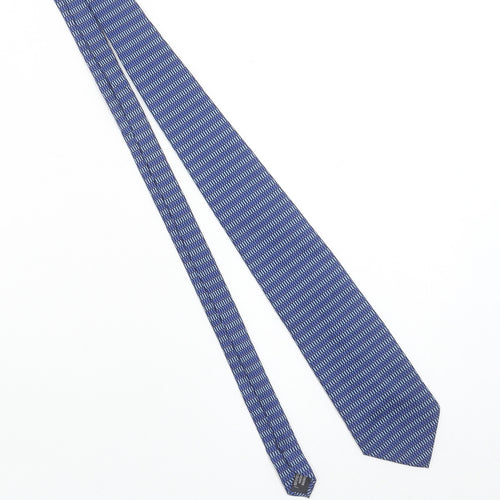 Savatini Men's Blue Geometric Slim Tie 100% Polyester