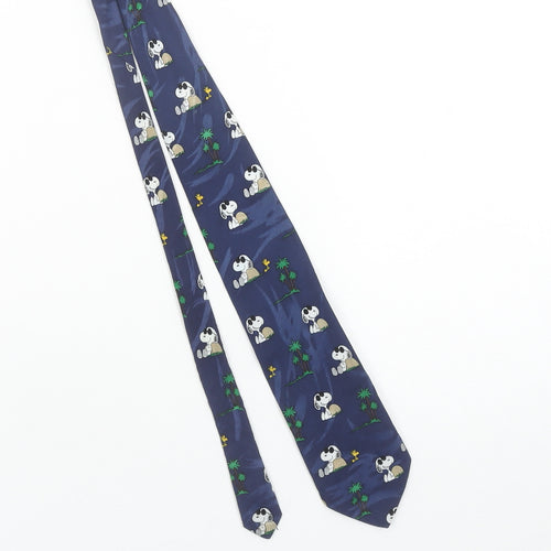 Berkertex Men’s Blue Cartoon Dog Pointed Tie 100% Polyester One Size