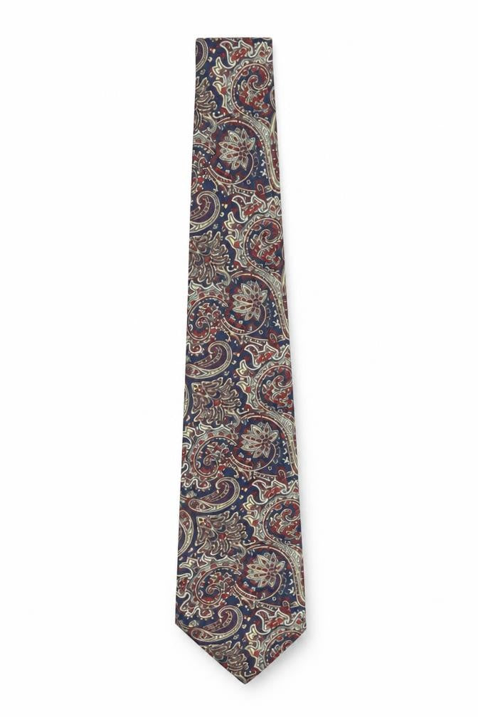 Marks and Spencer St Michael Blue Paisley Woven Men's Vintage Tie