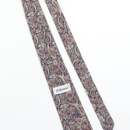 Marks and Spencer St Michael Blue Paisley Woven Men's Vintage Tie