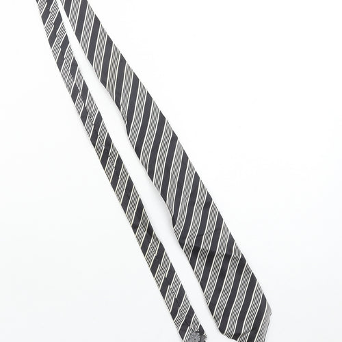 Charleston The Rocks Men's Black Striped Slim Silk Tie One Size