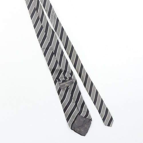 Charleston The Rocks Men's Black Striped Slim Silk Tie One Size