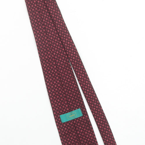 Canda Men's Burgundy Geometric Polyester Slim Tie