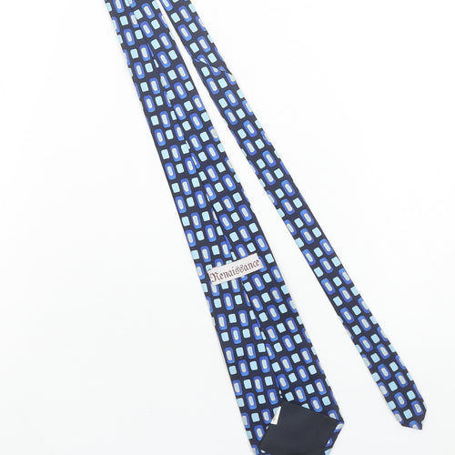 Renaissance Men's Blue Geometric Slim Tie 100% Polyester