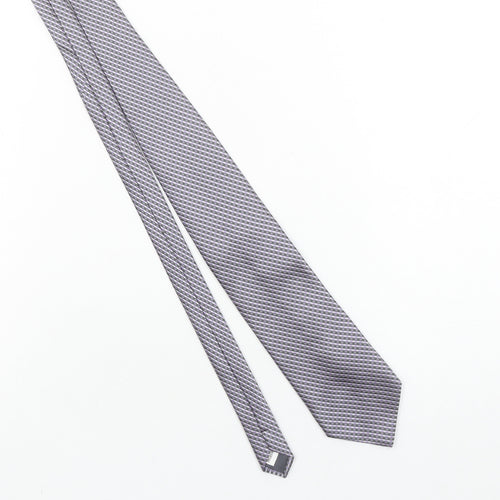 Wolsey Men's Grey Geometric Woven Slim Tie – One Size Polyester