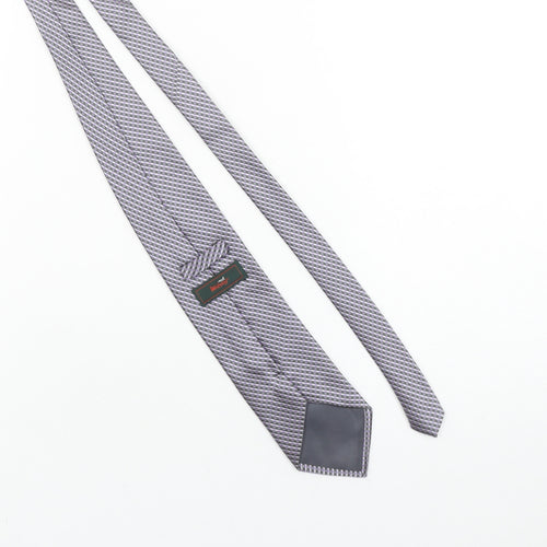 Wolsey Men's Grey Geometric Woven Slim Tie – One Size Polyester