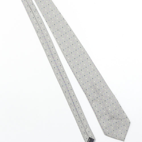 Zantos Men's Grey Polka Dot Slim Tie – 176cm Polyester Designer Style