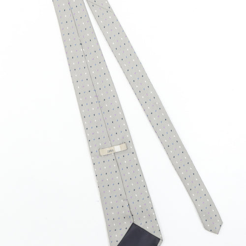 Zantos Men's Grey Polka Dot Slim Tie – 176cm Polyester Designer Style