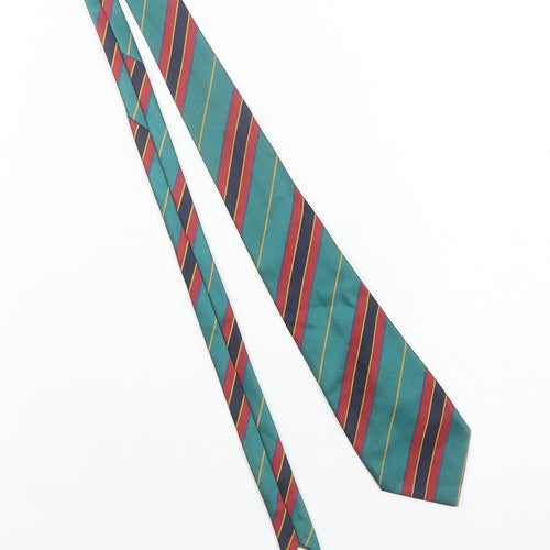 Canda Men's Aqua Multicoloured Striped Tie 100% Polyester Classic Style