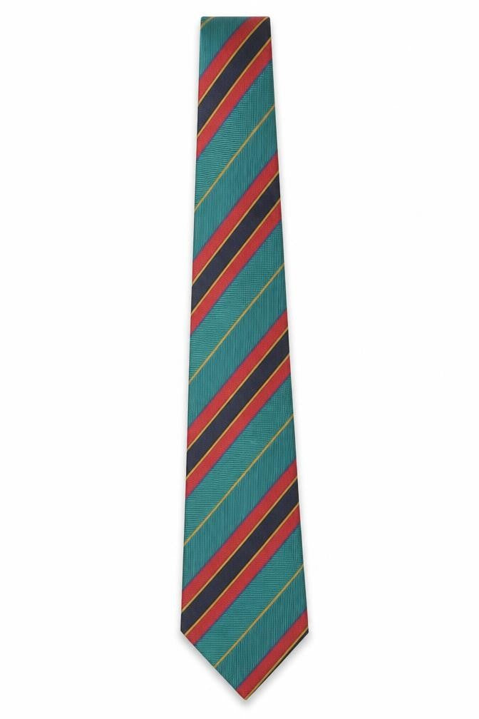 Front view of Canda Men's Aqua Multicoloured Striped Tie 100% Polyester Classic Style
