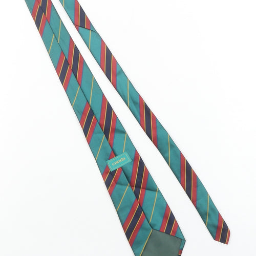 Canda Men's Aqua Multicoloured Striped Tie 100% Polyester Classic Style