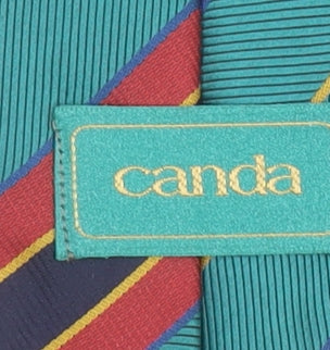 Canda Men's Aqua Multicoloured Striped Tie 100% Polyester Classic Style