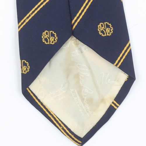Alec Brook Men's Blue Striped Woven Pointed Tie
