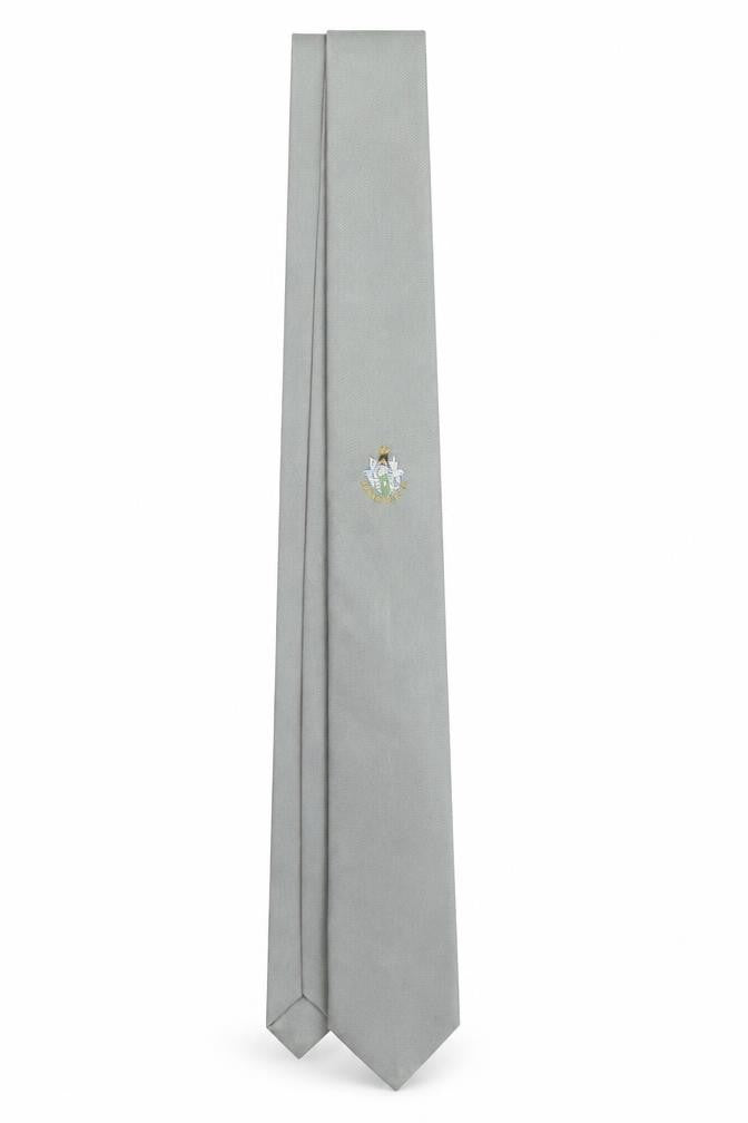 Front view of Filaspun Limited Men's Grey Embroidered Slim Tie