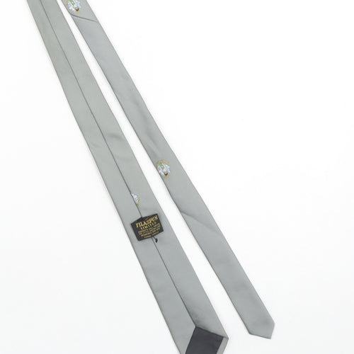Filaspun Limited Men's Grey Embroidered Slim Tie