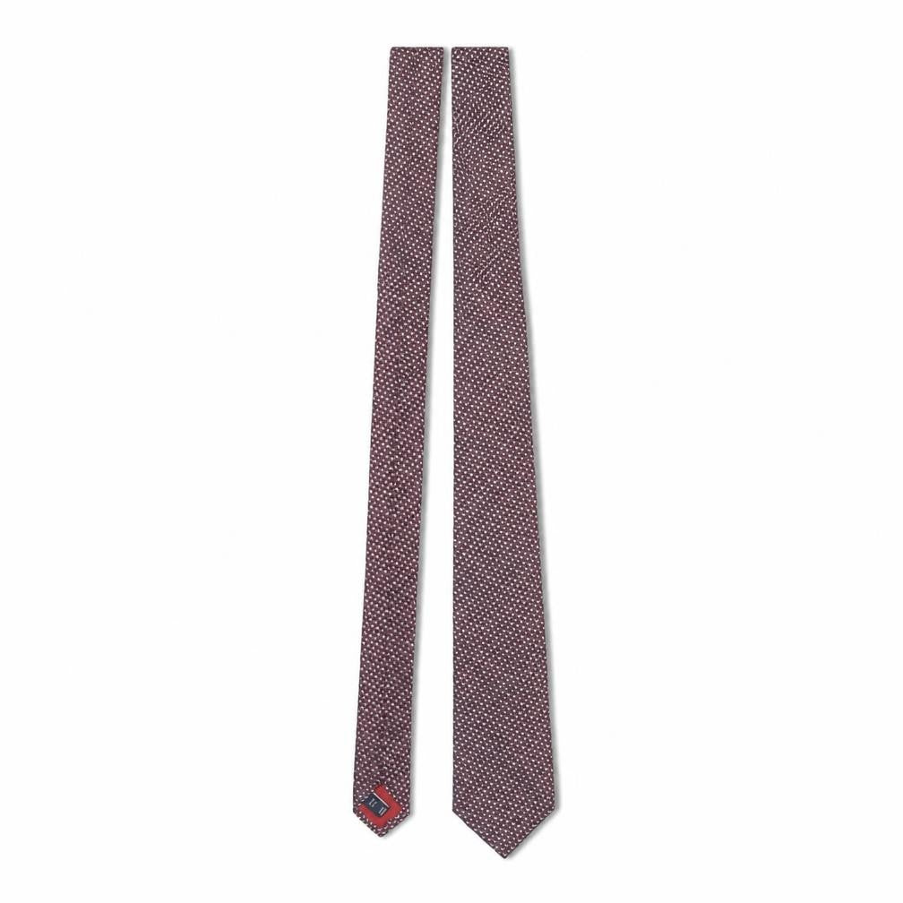 Front view of T.M. Lewin Men's Burgundy Geometric Pure Silk Handmade Tie