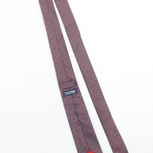 T.M. Lewin Men's Burgundy Geometric Pure Silk Handmade Tie