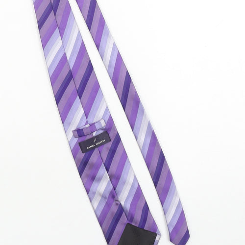 Daniel Hechter Men's Purple Striped Silk Slim Tie One Size