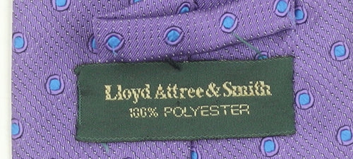 Lloyd Attree & Smith Men's Purple Polka Dot Pointed Tie - One Size Polyester