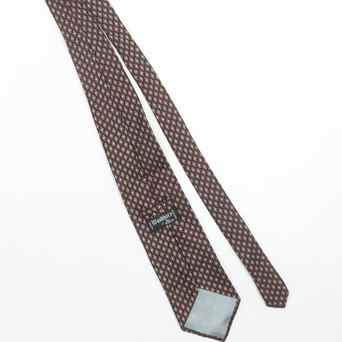 Woodbury Men's Burgundy Geometric Silk Tie Made in Italy 176cm