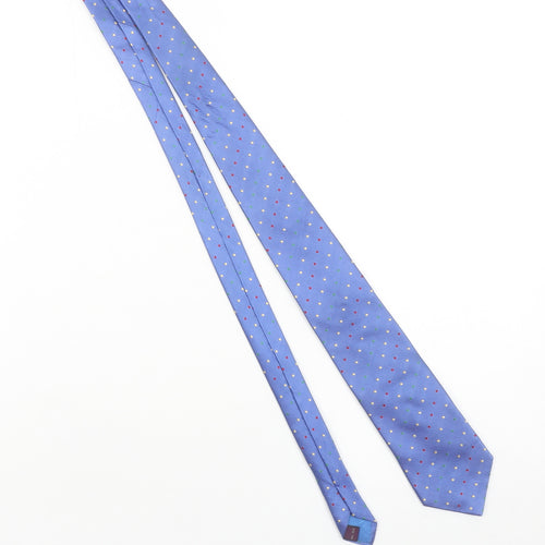 T.M. Lewin Men's Blue Polka Dot Silk Tie - Elegant Designer Style