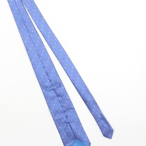 T.M. Lewin Men's Blue Polka Dot Silk Tie - Elegant Designer Style
