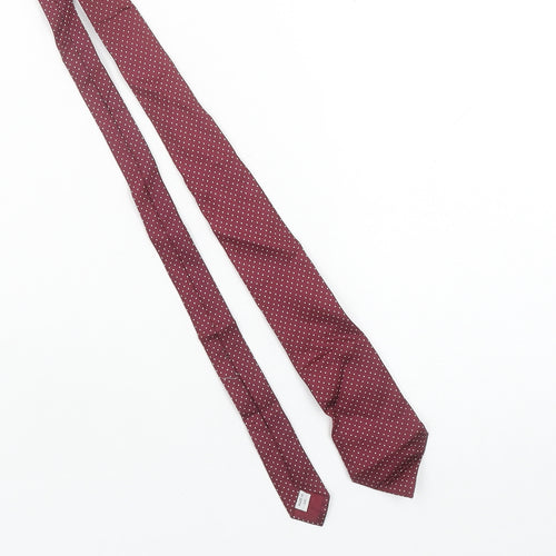 Allander Men's Burgundy Polka Dot Silk Tie Made in Britain