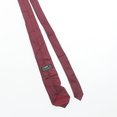 Allander Men's Burgundy Polka Dot Silk Tie Made in Britain