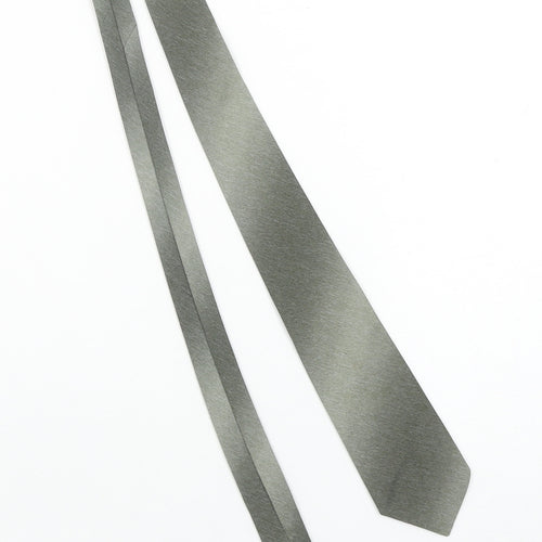 Greenwoods Mens Grey Slim Tie Woven 100% Polyester Made in Britain