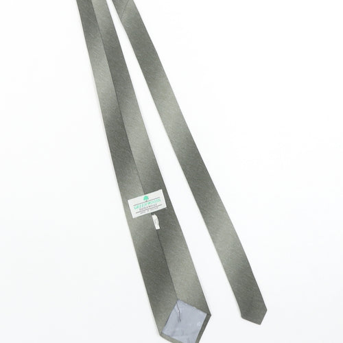 Greenwoods Mens Grey Slim Tie Woven 100% Polyester Made in Britain