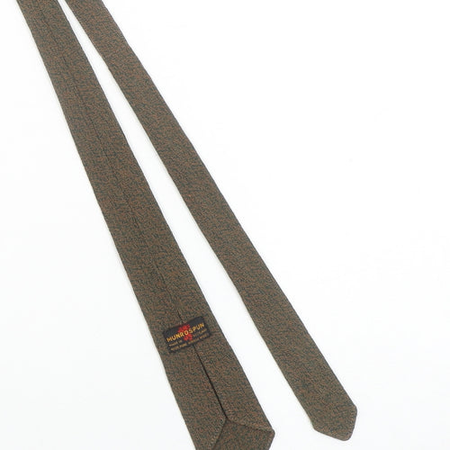 Munrospun Men's Brown Herringbone Wool Slim Tie