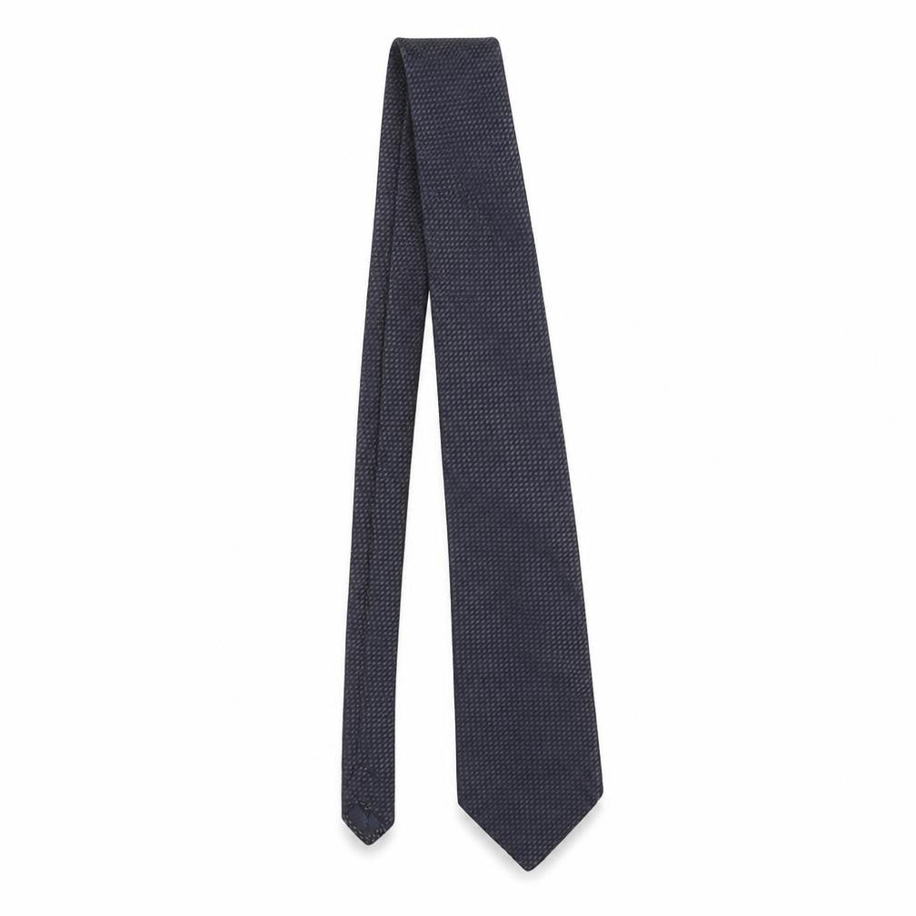 Front view of Pierre Balmain Men's Blue Geometric Silk Designer Tie
