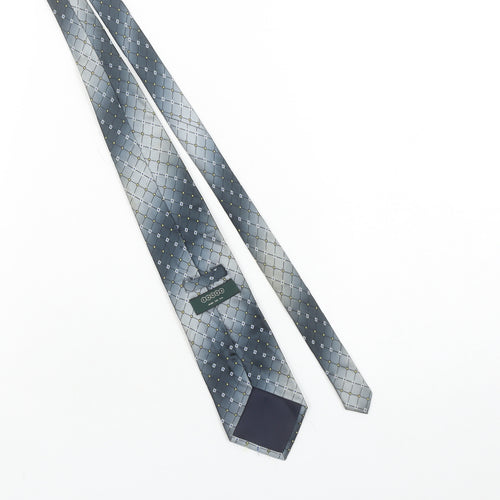 Canda Men's Grey Geometric Pattern Pointed Tie - One Size