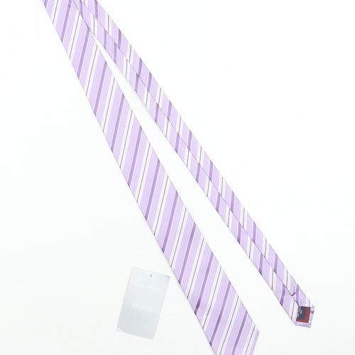 Park Avenue Men's Purple Striped Slim Silk Tie