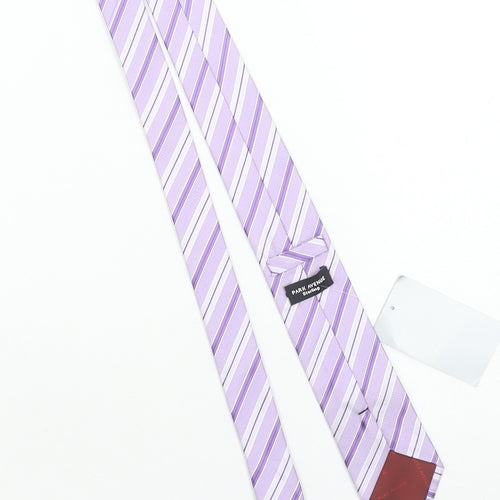Park Avenue Men's Purple Striped Slim Silk Tie