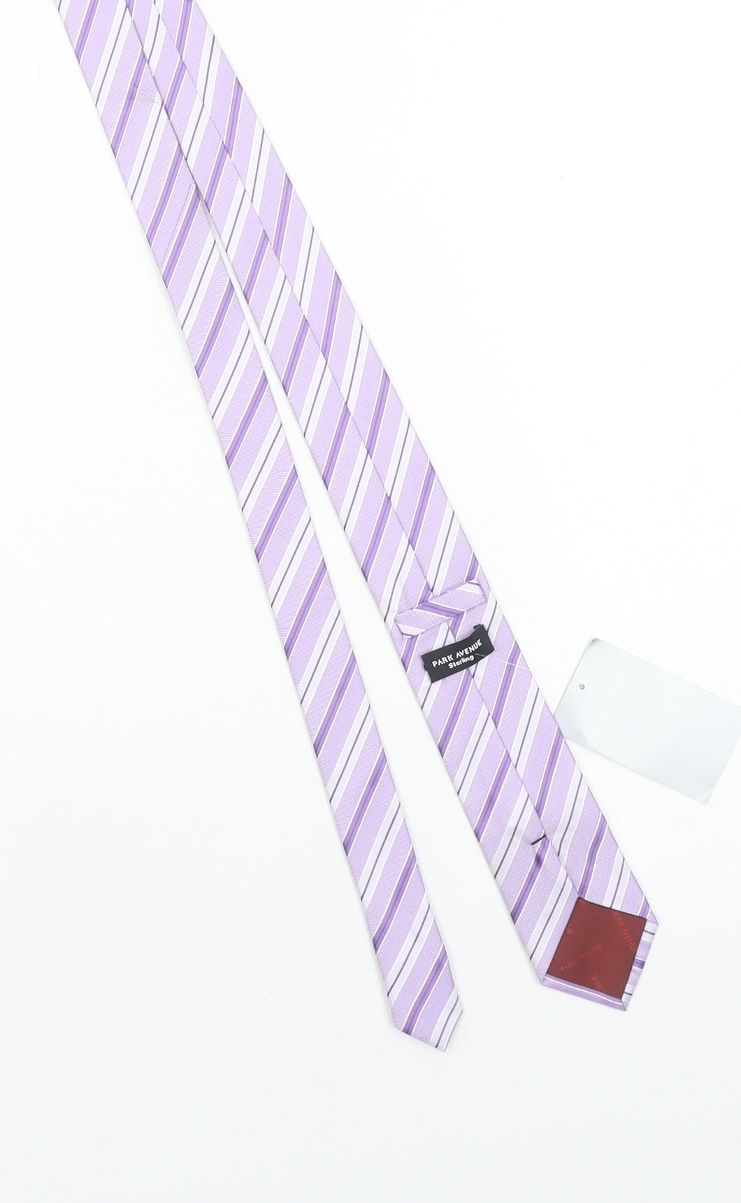 Park Avenue Men's Purple Striped Slim Silk Tie