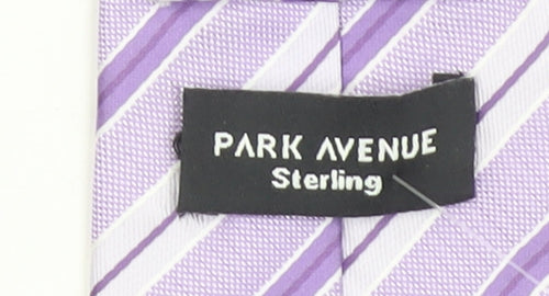 Park Avenue Men's Purple Striped Slim Silk Tie