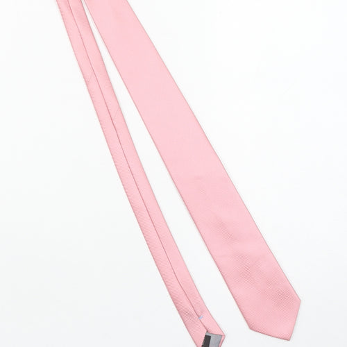 Puccini Men's Pink Slim Tie in 100% Microfibre – One Size