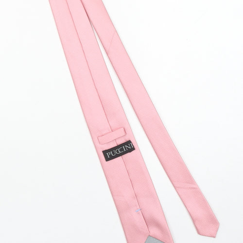 Puccini Men's Pink Slim Tie in 100% Microfibre – One Size