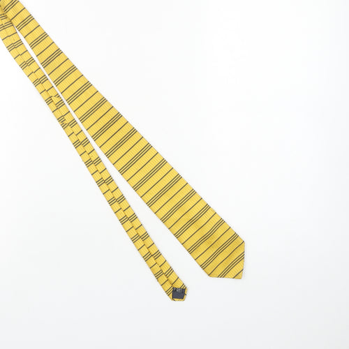 Marks and Spencer Men's Yellow Striped Tie Polyester Slim Style