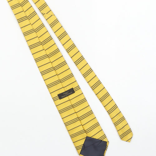 Marks and Spencer Men's Yellow Striped Tie Polyester Slim Style