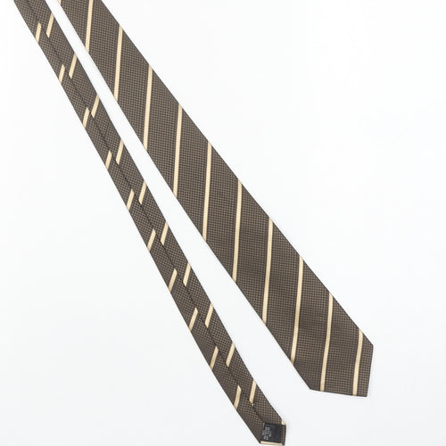 Skopes Men's Brown Striped Polyester Pointed Tie One Size